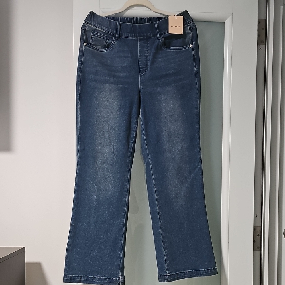 Wide Leg Elastic Waist Women's Jeans